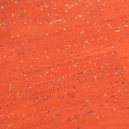 Coral Orange Natural Cork Fabric with Gold Accents – 2026NEW GENERATION BACKING COF-822
