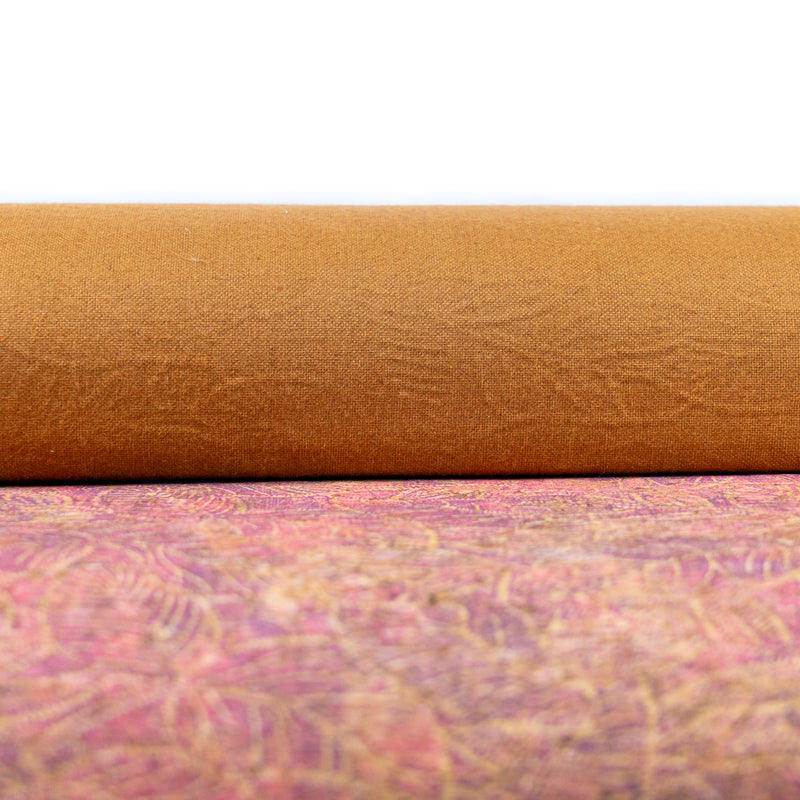 Embossed Cork Fabric – Pink & Purple Fern Leaf Pattern COF-649