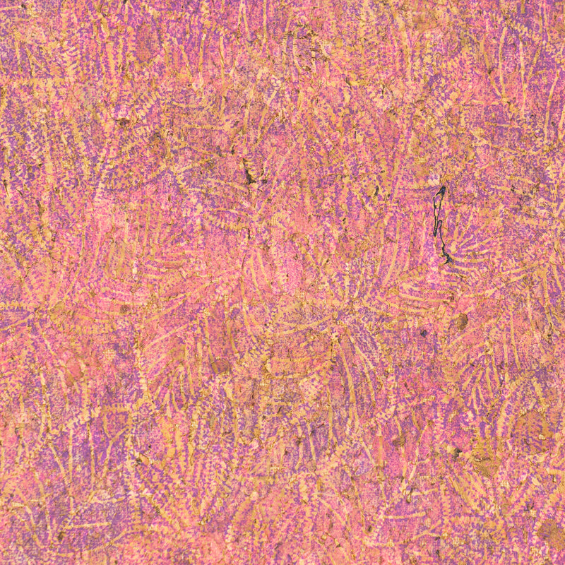 Embossed Cork Fabric – Pink & Purple Fern Leaf Pattern COF-649