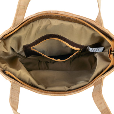 Natural Cork Handbag | Vegan Shoulder Bag with Front Pocket BAGP-317