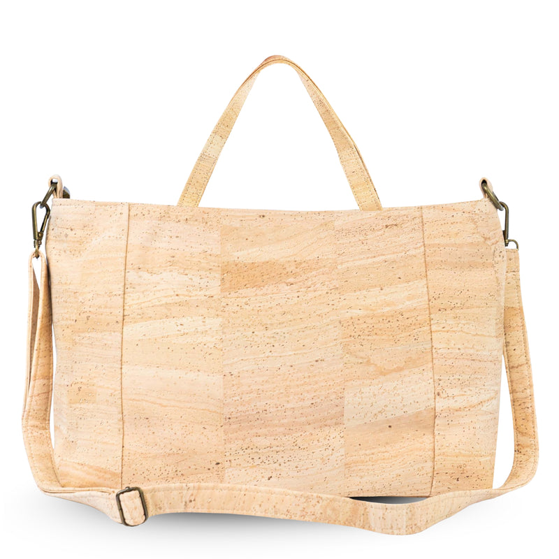 Natural Cork Handbag | Vegan Shoulder Bag with Front Pocket BAGP-317