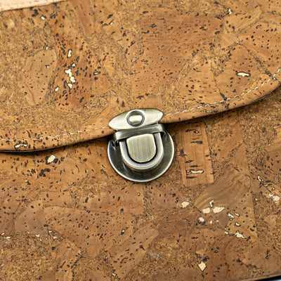 Natural Cork Handbag | Vegan Shoulder Bag with Front Pocket BAGP-317