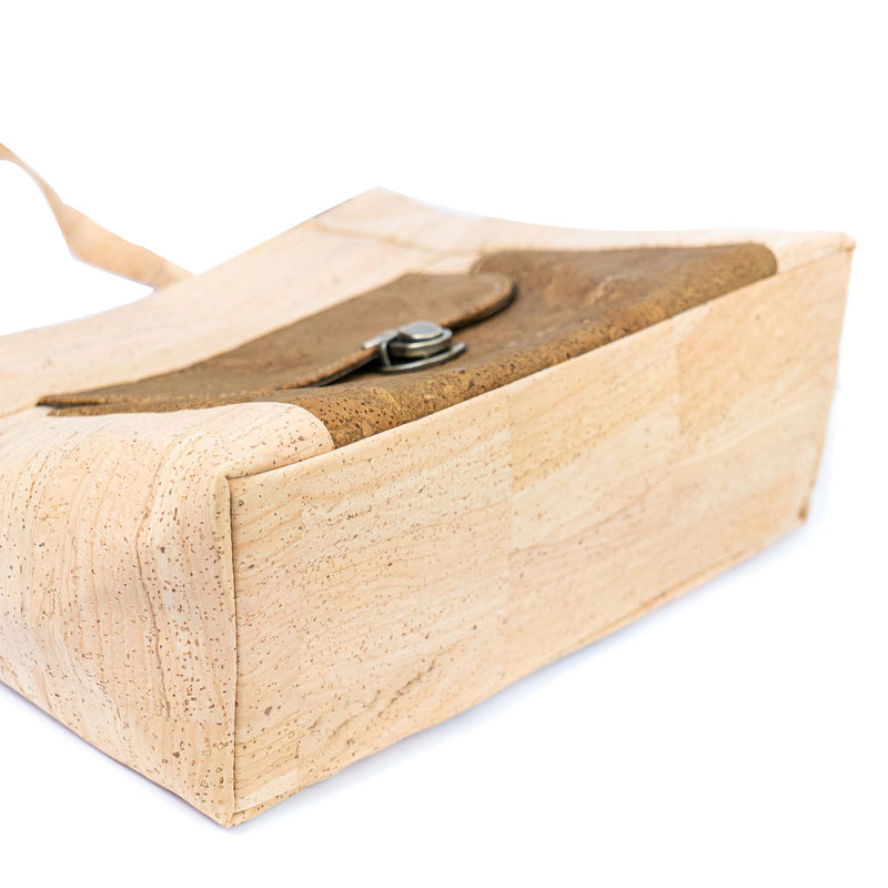 Natural Cork Handbag | Vegan Shoulder Bag with Front Pocket BAGP-317
