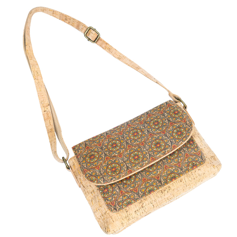 Mandala Pattern Cork Crossbody Bag BAGD-606