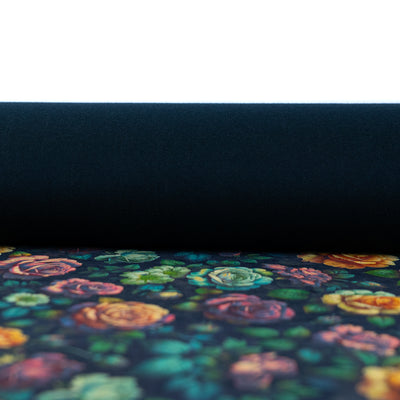 Dark Floral Rose Cork Fabric COF-659