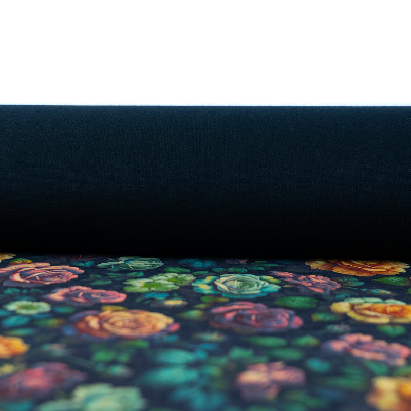 Dark Floral Rose Cork Fabric COF-659