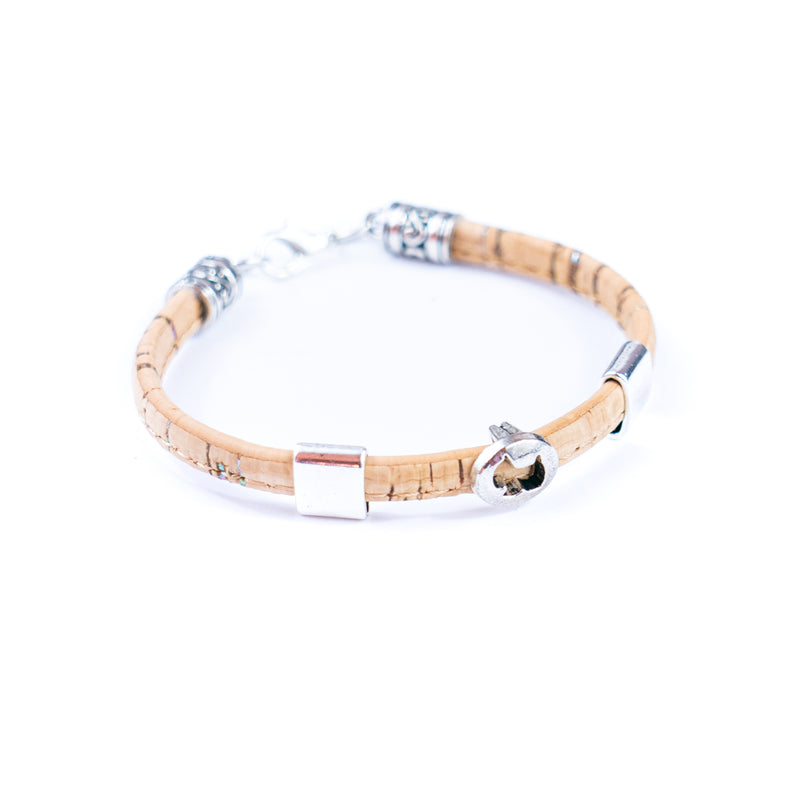 5mm flat Colored cork line and alloy hardware handmade women&