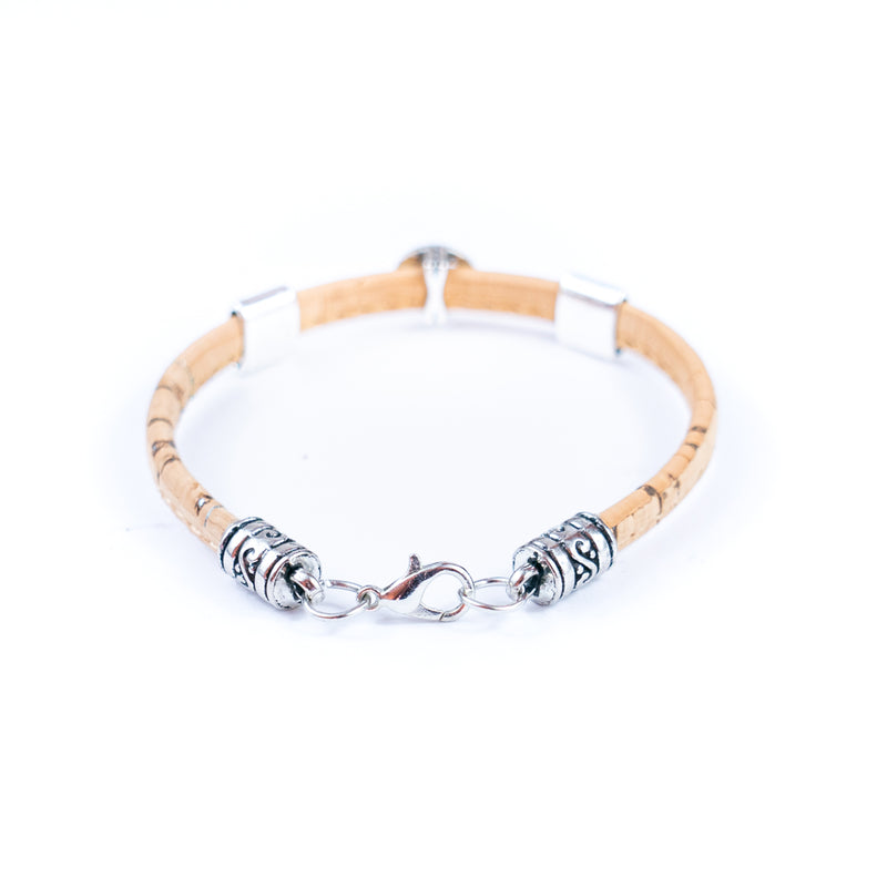 5mm flat Colored cork line and alloy hardware handmade women&