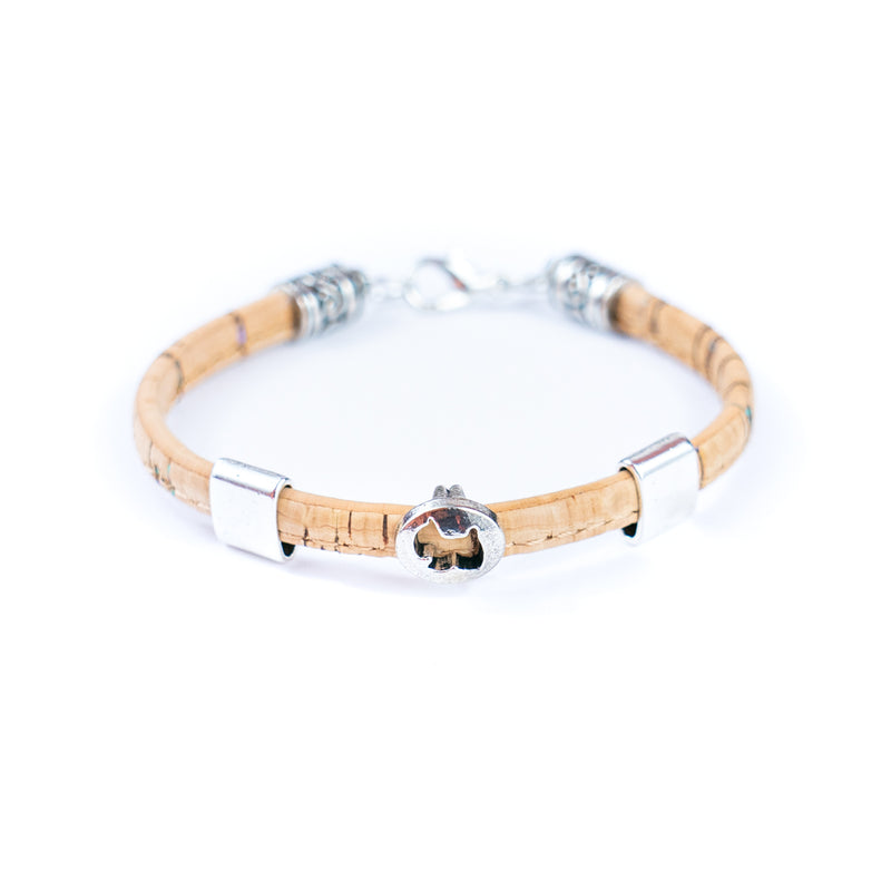 5mm flat Colored cork line and alloy hardware handmade women&