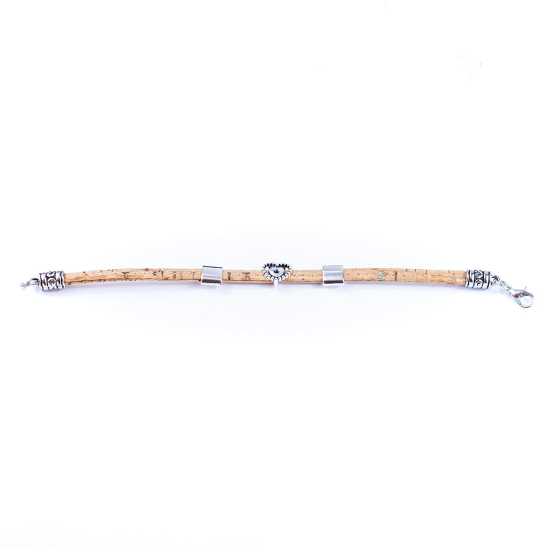 5mm flat Colored cork line and alloy hardware handmade women&