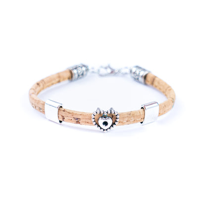 5mm flat Colored cork line and alloy hardware handmade women's bracelet BR-408-MIX-5