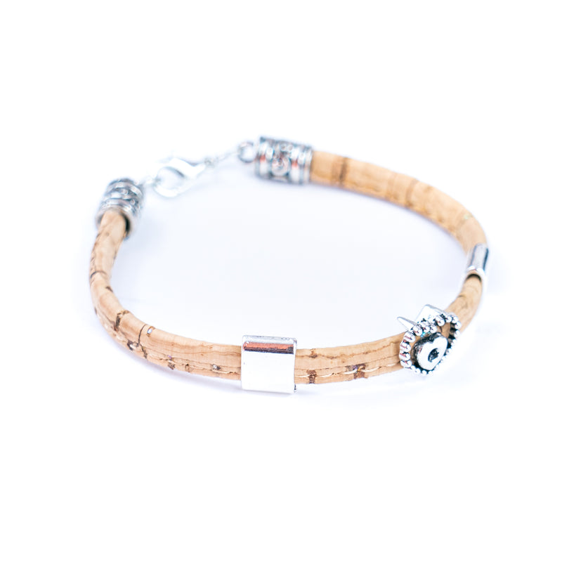 5mm flat Colored cork line and alloy hardware handmade women&