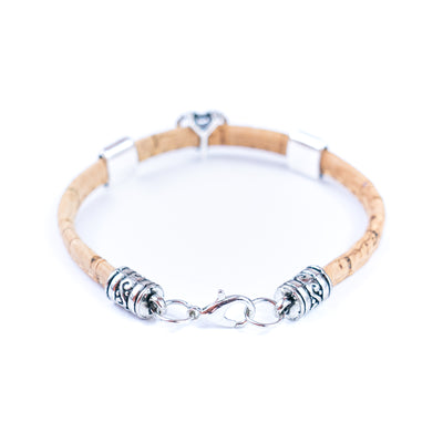 5mm flat Colored cork line and alloy hardware handmade women's bracelet BR-408-MIX-5