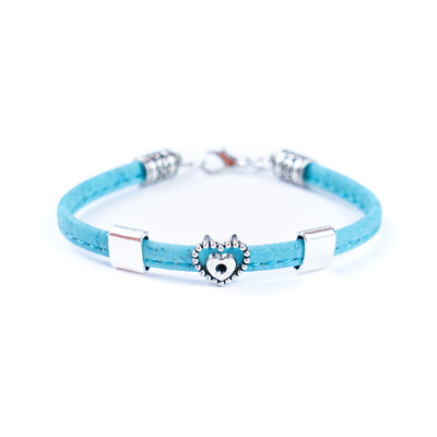5mm flat Colored cork line and alloy hardware handmade women's bracelet BR-408-MIX-5