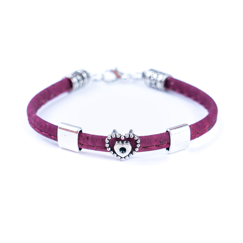 5mm flat Colored cork line and alloy hardware handmade women&