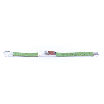 Handmade Unisex Bracelet – 10mm Flat Colored Cork Cord with Stainless Steel Hardware DBR-055-MIX-5