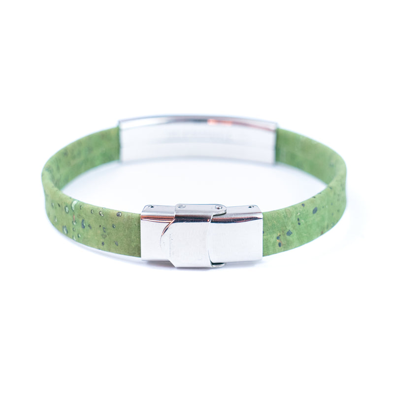 Handmade Unisex Bracelet – 10mm Flat Colored Cork Cord with Stainless Steel Hardware DBR-055-MIX-5