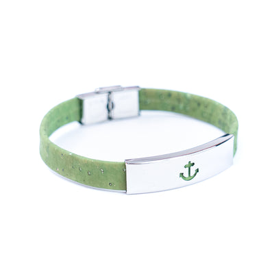 Handmade Unisex Bracelet – 10mm Flat Colored Cork Cord with Stainless Steel Hardware DBR-055-MIX-5