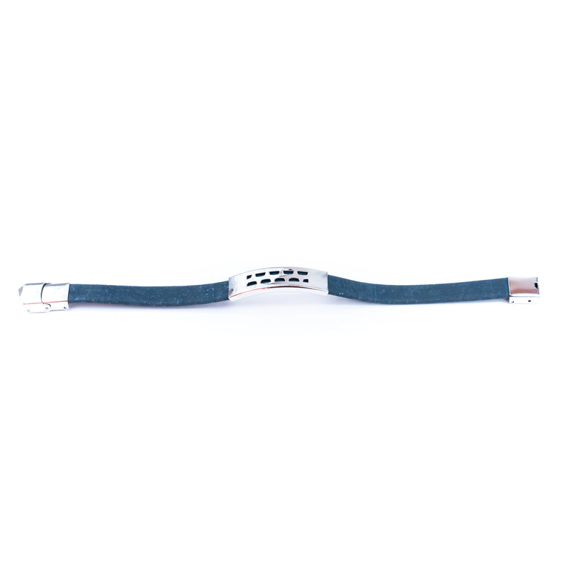 Handmade Unisex Bracelet – 10mm Flat Colored Cork Cord with Stainless Steel Hardware DBR-056-MIX-5