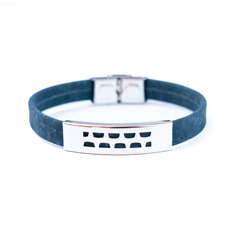 Handmade Unisex Bracelet – 10mm Flat Colored Cork Cord with Stainless Steel Hardware DBR-056-MIX-5