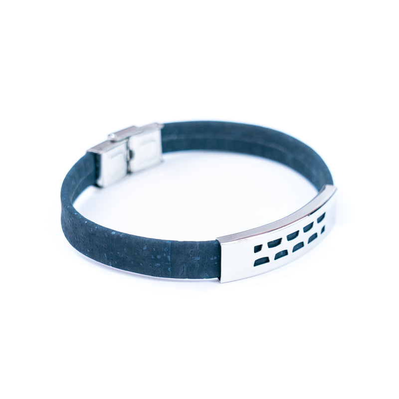 Handmade Unisex Bracelet – 10mm Flat Colored Cork Cord with Stainless Steel Hardware DBR-056-MIX-5