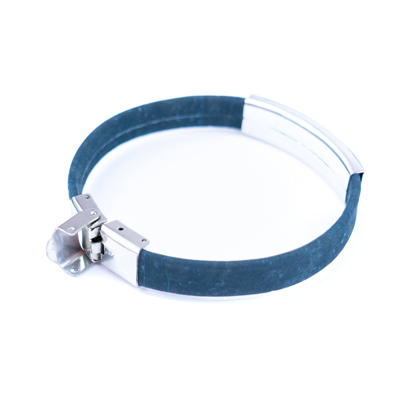 Handmade Unisex Bracelet – 10mm Flat Colored Cork Cord with Stainless Steel Hardware DBR-056-MIX-5