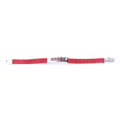 Handmade Unisex Bracelet – 10mm Flat Colored Cork Cord with Stainless Steel Hardware DBR-057-MIX-5