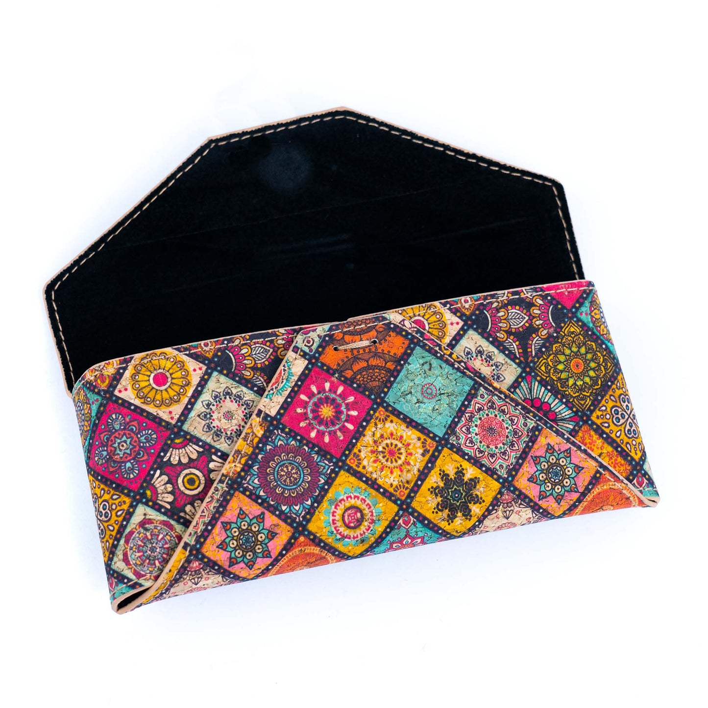 Geometric Printed Cork Foldable Glasses Case L-1134-MIX-10（10units）