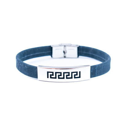 Handmade Unisex Bracelet – 10mm Flat Colored Cork Cord with Stainless Steel Hardware DBR-057-MIX-5