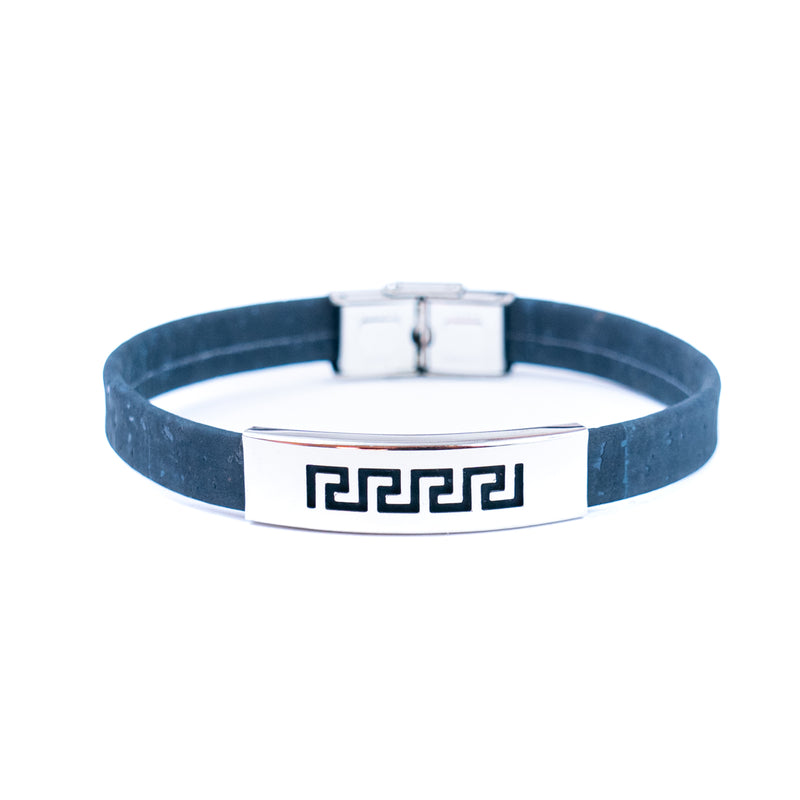 Handmade Unisex Bracelet – 10mm Flat Colored Cork Cord with Stainless Steel Hardware DBR-057-MIX-5