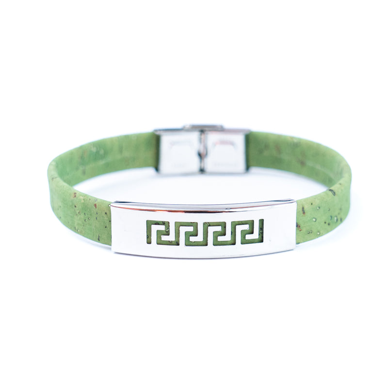 Handmade Unisex Bracelet – 10mm Flat Colored Cork Cord with Stainless Steel Hardware DBR-057-MIX-5