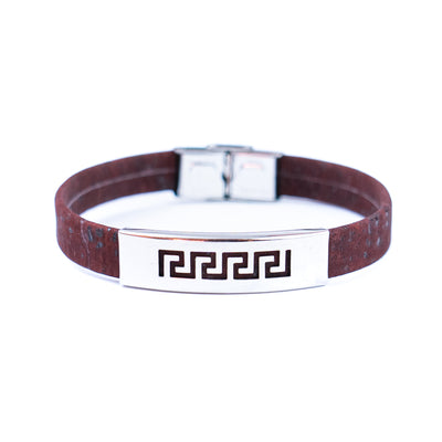 Handmade Unisex Bracelet – 10mm Flat Colored Cork Cord with Stainless Steel Hardware DBR-057-MIX-5