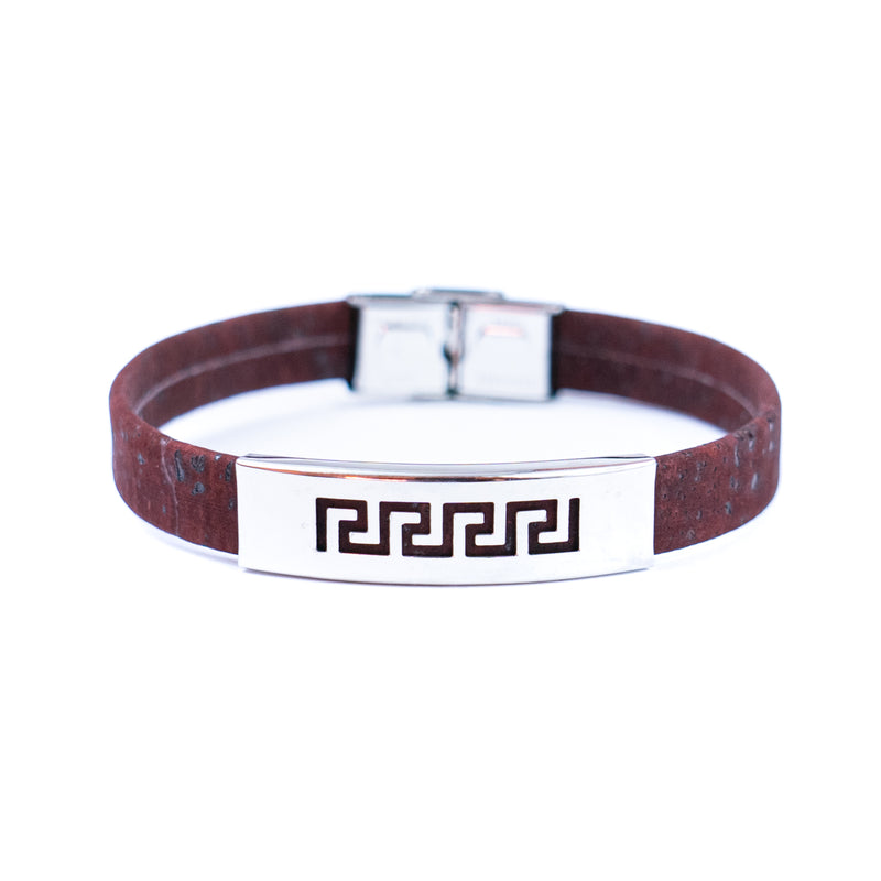 Handmade Unisex Bracelet – 10mm Flat Colored Cork Cord with Stainless Steel Hardware DBR-057-MIX-5