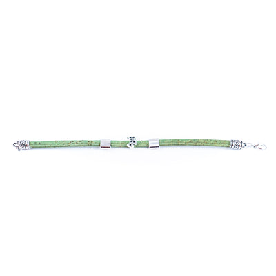 5mm flat colored cork wire and alloy hardware puppy handmade women's bracelet DBR-058-MIX-5