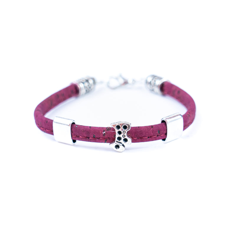 5mm flat colored cork wire and alloy hardware puppy handmade women&