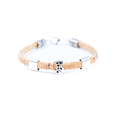 5mm flat colored cork wire and alloy hardware puppy handmade women's bracelet DBR-058-MIX-5