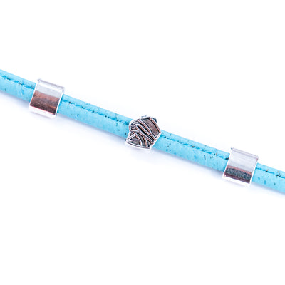 Handmade Women's Bracelet – 5mm Flat Colored Cork Cord with Alloy Ice Cream Charm DBR-059-MIX-5