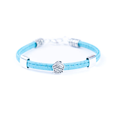 Handmade Women's Bracelet – 5mm Flat Colored Cork Cord with Alloy Ice Cream Charm DBR-059-MIX-5