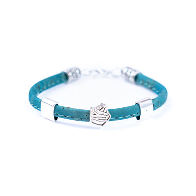 Handmade Women's Bracelet – 5mm Flat Colored Cork Cord with Alloy Ice Cream Charm DBR-059-MIX-5