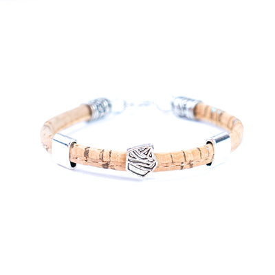 Handmade Women's Bracelet – 5mm Flat Colored Cork Cord with Alloy Ice Cream Charm DBR-059-MIX-5