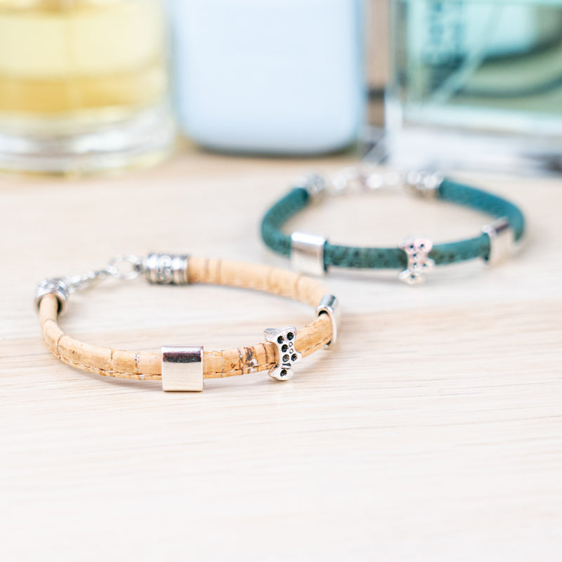 5mm flat colored cork wire and alloy hardware puppy handmade women&