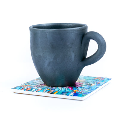 Embossed Ceramic Tile Coasters with Cork Backing L-1135-12（12units）