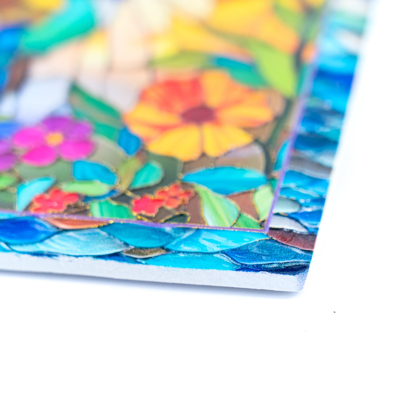 Embossed Ceramic Tile Coasters with Cork Backing L-1135-12（12units）