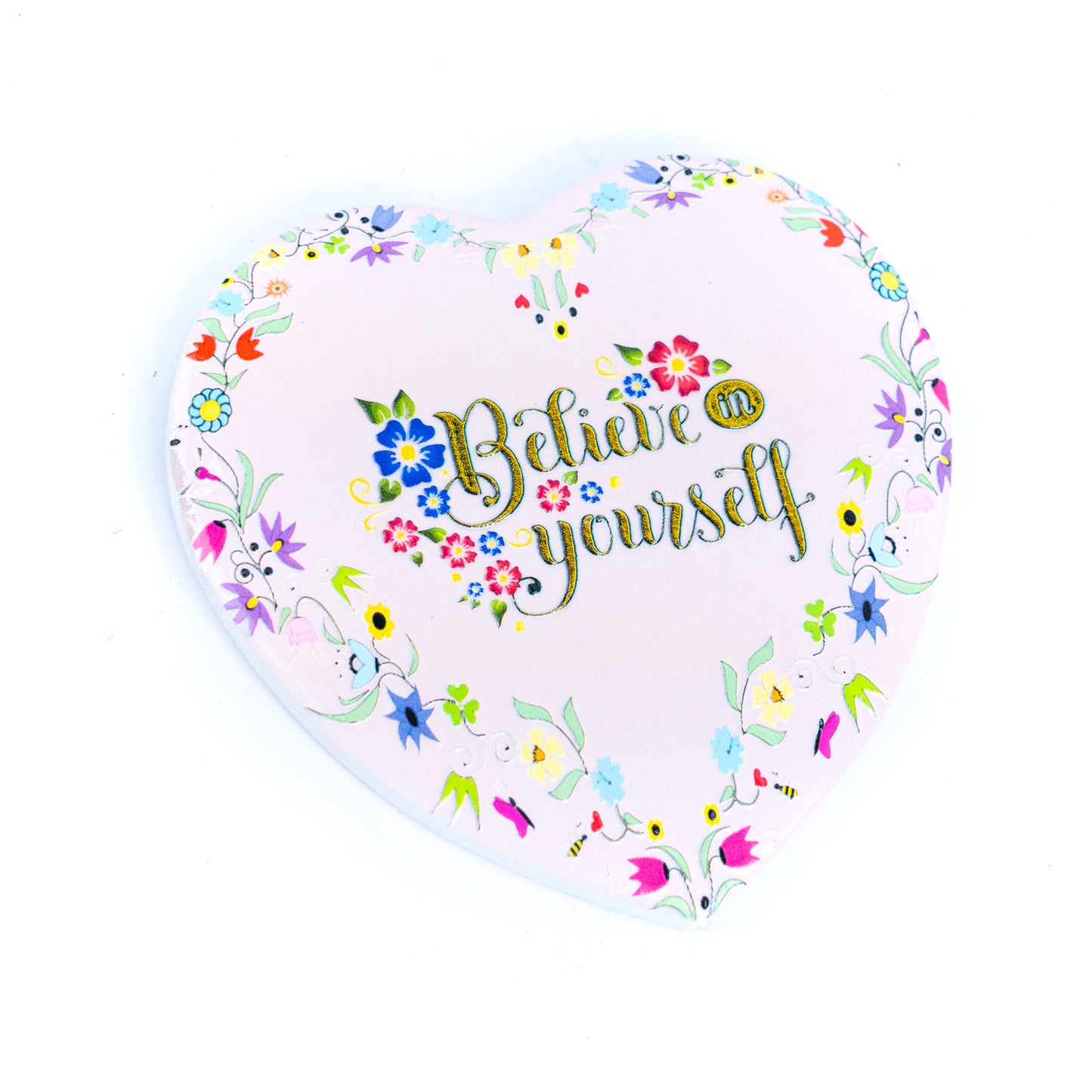 Heart-Shaped Ceramic Coasters with Cork Backing L-1137-12