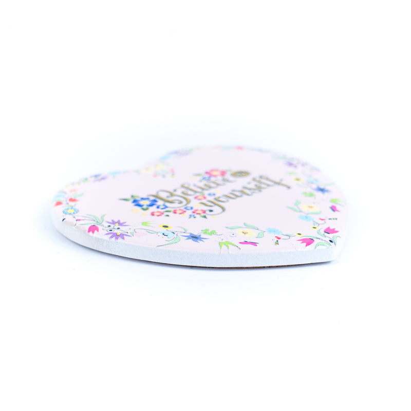 Heart-Shaped Ceramic Coasters with Cork Backing L-1137-12