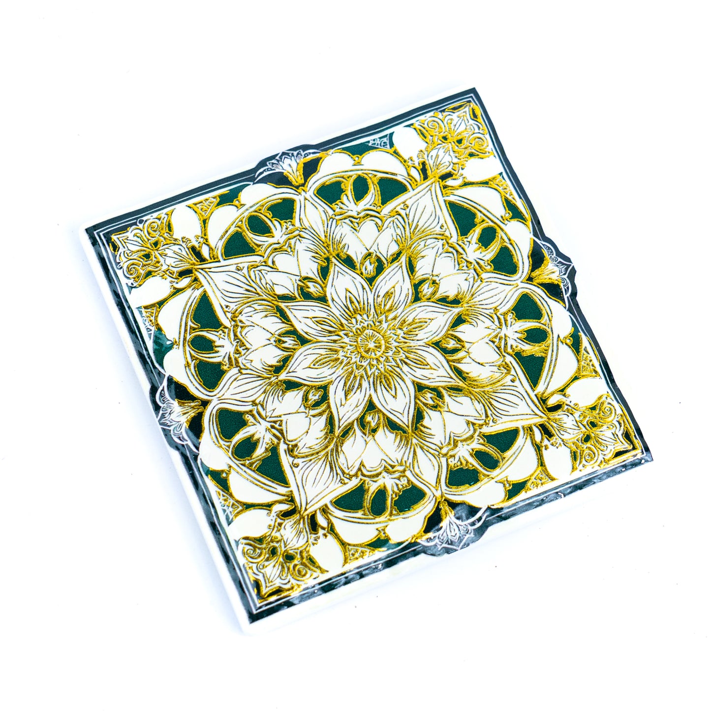 Mandala Ceramic Coasters with Cork Backing L-1138-12