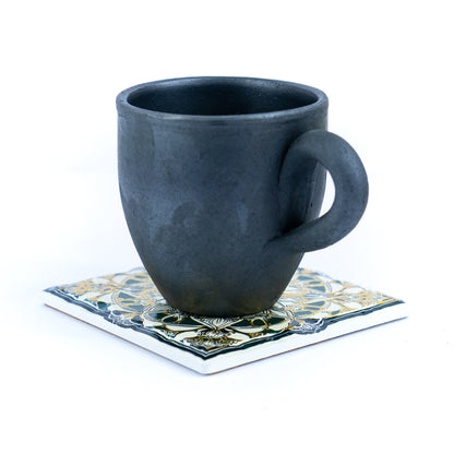 Mandala Ceramic Coasters with Cork Backing L-1138-12