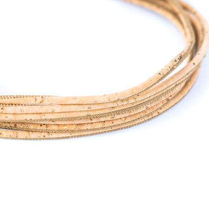 Natural 3mm round cork cord COR-122-B(10 meters)