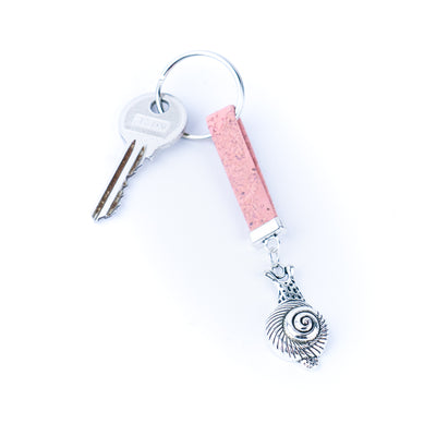 10mm Flat Wire Colored Cork Wire and snails Charm Pendant Handmade Keychain I-114-MIX-10