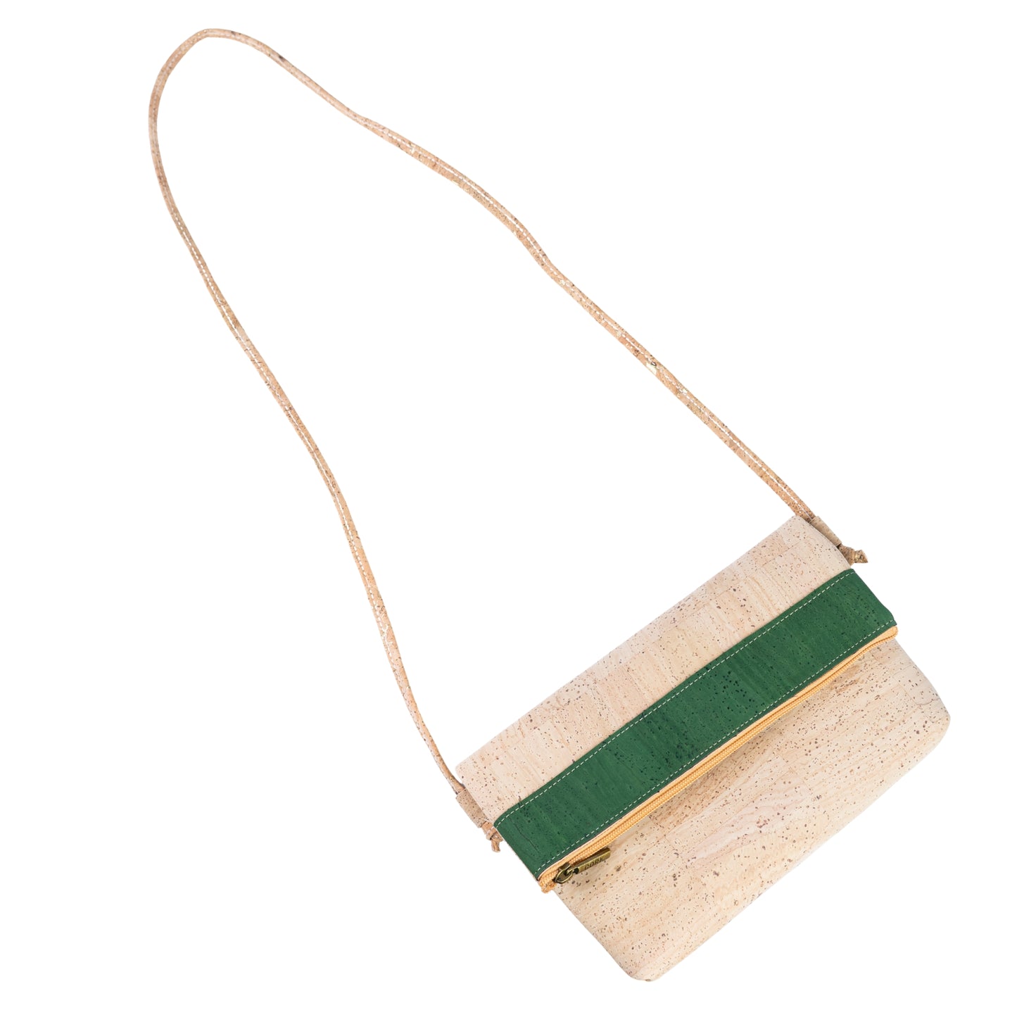 Cork Crossbody Bag with Zipper - Vegan Shoulder Bag BAGP-355